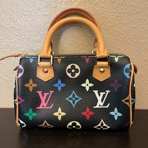 Louis Vuitton x Takashi Murakami mini Speedy bag in black